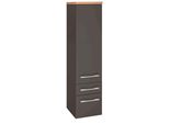 Midischrank Welltime "Davos", Grau (Grau, Graphit), B:30Cm H:130Cm T:35Cm, SchräNke, Midischrank, Mit 2 Schubladen