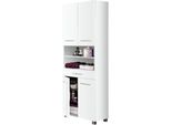 Hochschrank Welltime "Portofino", Weiß (Weiß, Weiß), B:60Cm H:185Cm T:35Cm, SchräNke, Hochschrank