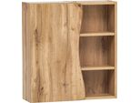 HäNgeschrank Welltime "Stubach", Braun (Wotaneiche), B:60Cm H:64Cm T:20Cm, Mdf, SchräNke, HäNgeschrank, TüR Mit Baumkante