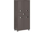 Midischrank Welltime "Ravenna", Grau (Grau, Graphit), B:60Cm H:135Cm T:35Cm, SchräNke, Midischrank