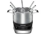 Elektro Fondue Set F 1200 Edelstahl/Schwarz, 1.200 Watt, Topf 2,5 Liter