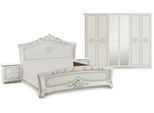 Schlafzimmer-Set INOSIGN GRETA, weiß (weiß, silber), Holzwerkstoff, Schlafzimmermöbel-Sets