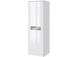 Midischrank Welltime "Malibu", Weiß, B:40Cm H:130Cm T:35Cm, Holzwerkstoff, Mdf, SchräNke, Midischrank, Breite 40 Cm, Mit Viel Stauraum
