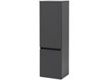 Midischrank Welltime "Kaunas", Grau (Matt Grau, Grau), B:40Cm H:130Cm T:35Cm, Holzwerkstoff, SchräNke, Midischrank, 40 Cm Breit, Soft-Close-Funktion