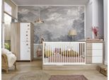 Babymöbel-Set GALIPETTE Sasha, weiß (ws, ei bocage), ohne Matratze, Schlafzimmermöbel-Sets, bestehend aus Schrank, Bett, Regal, Kommode, Schreibtisch & Ablage