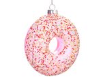 Brubaker Ciambella Con Zuccherini Rosa - Bomboniera Natalizia In Vetro Dipinta A Mano - Decorazione Per L'albero Di Natale Statuette Divertenti Decorazione Pendente Per L'albero - 10 Cm
