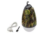 Cattara 13179 - Lampada Da Campeggio Pear Army Ricaricabile + Trappola Per Insetti