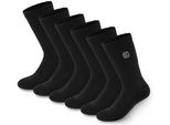 Brubaker 6 Paia Di Calzini Da Tennis Per Uomo E Donna - Calzini Sportivi Lunghi In Cotone E Poliestere - Set Di Calzini In Cotone - Calzini Fitness Unisex - Nero - Taglia 39-42