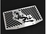 Copriradiatore Zieger Compatibile Con Kawasaki Versys 650 Bj 2010-14 Dragon Argento