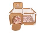 Box Selonis Con Cesto E 100 Palline Box Per Bambini, Beige:Beige Pastello/Salmone/Bianco
