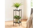 Supporto Per Piante 'Tuusula' Con 2 Ripiani Metallo 54 X 25 Cm Nero