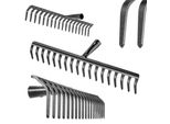 Rastrello Da Giardino Kadax Senza Manico, Rastrello Da Giardino In Acciaio, Rastrello Per La Manutenzione Del Giardino (Rettangolare A 18 Denti)
