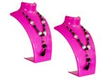Set Di 2 - Busto Espositore Per Gioielli, Porta Collane, Porta Gioielli In Plastica, Porta Orecchini, Porta Gioielli, Porta Catene Per Gioiellerie - Negozi, Espositore - Rosa