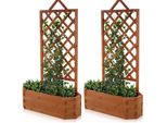 Fioriera Mucola Con Traliccio Fioriera Traliccio Di Sostegno Per Rampicanti Arco Di Rose Vaso Di Fiori Legno - Brown2Er Set