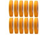 12 Rotoli Di Nastro Adesivo Professionale Oro 50 M X 15 Mm - Nastro Crespo Oro Per Pittori - Nastro Per Mascheratura Per Pittori E Decoratori - Crespo Per Interni Ed Esterni - Crespo Per Pittori - Nastro Adesivo Versatile Per Lavori Di Pittura