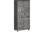 Midischrank Welltime "Ravenna", Grau (Eichefarben, Graphit, Rauchfarben), B:60Cm H:135Cm T:35Cm, SchräNke, Midischrank