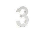 Numero Civico Wiltec 3 Numero Civico In Acciaio Inox Color Argento Con Moderno Design 3D, Altezza 20 Cm, Carattere Arial, Resistente Alla Ruggine E Alle Intemperie, Con Materiale Di Montaggio