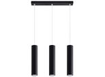 Lampada A Sospensione Lagos 3L Nero 3Xgu10 10W Acciaio 90X6X45Cm Sollux Lighting