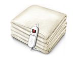 Sinnlein® Coperta Riscaldante In Peluche 160 X 120 Cm Crema Testata SÜD Gs | Coperta Riscaldante Elettrica Con Spegnimento Automatico | Coperta Accogliente | Funzione Timer | 9 Impostazioni Di Temperatura | Lavabile Fino A 40°C | Display Digitale