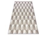 Tappeto Di Spago Sizal Flat 48624/686 Cubi 3D Beige 200X290 Cm