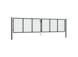 Cancello Da Giardino In Rete Acciaio Zincato 400 X 125 Cm Grigio