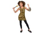 Costume Disco Girl Scintillante Oro - 110/116 (5-6 Anni)