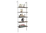 Costway Scaffale A 5 Livelli, Scaffale Per Libri Con Struttura In Metallo, Scaffale Per Scale, Scaffale Per Piante Per Ufficio, Cucina, Soggiorno Bianco