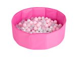 Selonis Bagno Di Palline Pieghevole Con 200 Palline Per Animali Da Gioco Per Bambini, Rosa: Rosa Cipria/Perla/Trasparente
