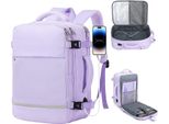 Zaino Da Viaggio Da Donna Delgeo, Zaino Aereo, Zaino Valigia Per Oggetti Personali, Zaino Per Laptop Da 15,6", Zaino Da Weekend Per L'università Per Viaggi Di Lavoro, Viola"