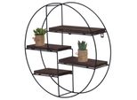 Scaffale A Muro HWC-K76, Scaffale Pensile Scaffale Galleggiante, 4 Ripiani Metallo Legno Massiccio Industriale 45X45X11Cm ~ Marrone Scuro