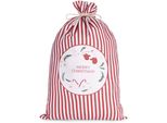 Sacco Di Natale Brubaker Merry Christmas Red White - 80 Cm Sacco Regalo Di Natale - Sacco Di Babbo Natale, 1 Pezzo