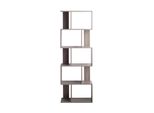 Libreria Rebecca Mobili A 5 Scomparti In Mdf, Grigio Sbiancato