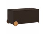 Vidaxl Cassapanca Da Giardino Con Rotelle Marrone 190L Poly Rattan