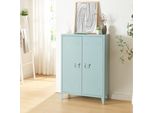Armadio In Metallo 'Oripää' A 2 Ante 110 X 75 X 33 Cm Grigio-Blu