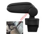 Bracciolo Centrale Bracciolo Clappable In Pelle Nera Per Opel Astra H 2004-2010