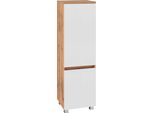 Midischrank Welltime "Lucca", Weiß (Eichefarben, Weiß), B:40Cm H:135Cm T:35Cm, SchräNke, Midischrank