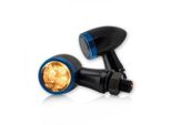 Set Di Indicatori Di Direzione Universali Per Moto Smd Jack Nero Anello Di Rifinitura Blu Alluminio Colorato M8 Omologazione E