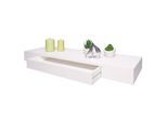 Scaffale A Muro HWC-H37, Scaffale A Muro Scaffale Sospeso, Cassetto In Legno Massiccio 8X80X25Cm ~ Bianco