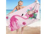 Flamenco Mystique Telo Mare Rettangolare Flamig Flowers 150X70 Cm Per Una Spiaggia Confortevole