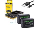 Set Di Caricabatterie Doppio Nikon En-El14/14A+2X 1100 Mah