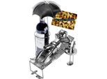 Brubaker Portabottiglie Holidaymaker Scultura In Metallo Con Carta Regalo