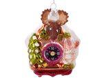 Brubaker Orologio A Cucù Color Alce - Guaina Natalizia In Vetro Dipinta A Mano - Decorazione Dell'albero Di Natale Figurine Divertente Decorazione Pendente Albero Bauble - 10 Cm