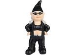 Brubaker Gnomo Da Giardino Cool Biker Nero - Gnomo Rocker Donna Con Occhiali Da Sole - Figura Da Giardino Divertente - Decorazione Resistente Alle Intemperie Per Il Giardino E Il Campeggio - Decorazione Da Giardino Per Esterni - Alto 23 Cm