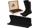 Brubaker 10 Paia Di Calzini Da Uomo In Confezione Regalo - Calzini Da Uomo Comfort & Business - Set Di Calzini Grandi, Nero, Taglia 39-42