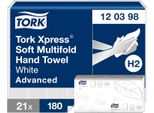 Tork 120398 Xpress® Asciugamani Multifold - 2 Veli, Bianco, 21X 180 Asciugamani