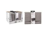 Homestyling Contenitore Con Coperchio Incernierato Grigio Ko-101001740Sedile