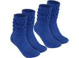 Brubaker Slouch - Calze Da Donna Per Fitness, Yoga E Allenamento - Calze Sportive Da Donna, Blu, Taglia 39-42, 2 Paia