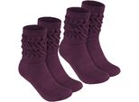 Brubaker Slouch - Calze Da Donna Per Fitness, Yoga E Allenamento - Calze Sportive Da Donna, Viola, Taglia 39-42, 2 Paia