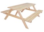 Set Da Giardino In Legno Con Panche Pieghevoli Rojaplast Piknik 180 Cm Naturale
