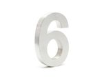 Numero Civico Wiltec 6 Numero Civico In Acciaio Inox Color Argento Con Moderno Design 3D, Altezza 20 Cm, Carattere Arial, Resistente Alla Ruggine E Agli Agenti Atmosferici, Con Materiale Di Fissaggio